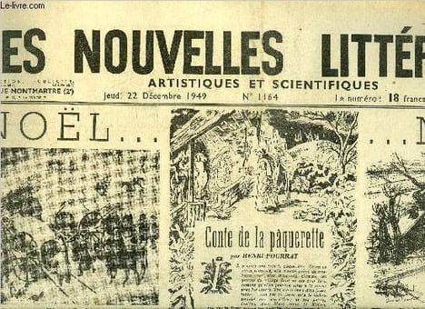 Les nouvelles littéraires, artistiques et scientifiques n° 1164 - Noël, Hiver par Jean Proal, Trésors par Pierre Audiat, Conte de la paquerette par ...