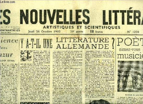 Les nouvelles littéraires, artistiques et scientifiques n° 1208 - Patience dans l'azur par Armand Lunel, Y a-t-il une littérature allemande ? par ...