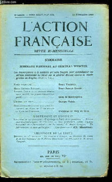 L'action française n° 178 - Hommage national au général Mercier, Notes politiques par Henri Vaugeois, Marie Georges Picquart par Henri Dutrait Crozon, ...
