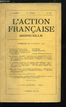 L'action française n° 286 - La victoire de Bouvines par Dom Besse, La politique de Bouvines par Jacques Bainville, Une enquête féminine sur le ...