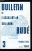 Bulletin de l'association Guillaume Bud&eacute; n&deg; 3 - L'&eacute;nigme du savoir et du pouvoir : la sententia dans l'Oedipe de S&eacute;n&egrave;que par P. Par&eacute;, Martial et Stace ...