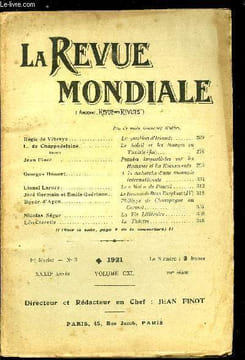 La Revue Mondiale n° 3 - La question d'Irlande par Régis de Vibraye, Le soleil et les nuages en Tunisie (fin) par L. de Chappedelaine, Pensées ...