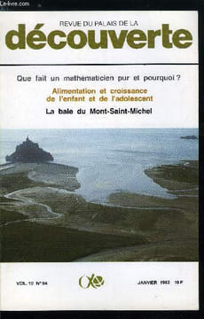 Revue du palais de la découverte n° 94 - Utilisation de coraux en chirurgie orthopédique par André Patel, La région méditerranéenne, son évolution ...
