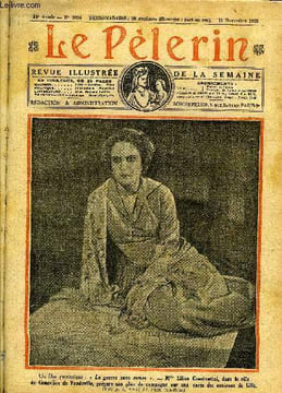 Le Pèlerin n° 2694 - Un film patriotique : la guerre sans armes - Mlle Lilian Constantini, dans le role de Geneviève de Vandeville, prépare son plan ...