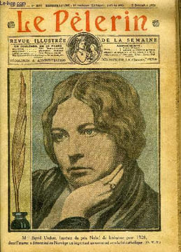 Le Pèlerin n° 2697 - Mme Sigrid Undset, lauréate du prix Nobel de littérature pour 1928, dont l'oeuvre a déterminé en Norvège un important mouvement ...