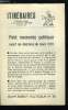 Itin&eacute;raires - suppl&eacute;ment voltigeur n&deg; 55 - Petit memento politique avant les &eacute;lections de mars 1978, Quelques points de rep&egrave;re. Collectif