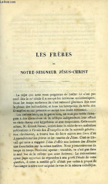 Etudes religieuses, philosophiques, historiques et littéraires tome 1 n° 1 - Les frères de Notre Seigneur Jésus Christ par J. Corluy, La philosophie ...
