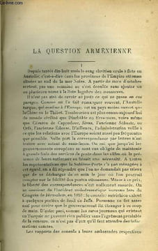 Etudes religieuses, philosophiques, historiques et littéraires tome 67 n° 1 - La question arménienne par le P.J. Burnichon, L'aveugle dans la lutte ...
