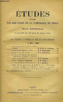 Etudes religieuses, philosophiques, historiques et littéraires tome 75 n° 3 - Comment écrire la vie de la sainte vierge par P.R.M. de la Broise, Les ...