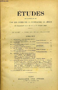 Etudes tome 135 n° 9 - Cottolengo, une ville de la charité, la Piccola Casa par Joseph Guillermin, La religion personnelle, l'élan mystique par Léonce ...