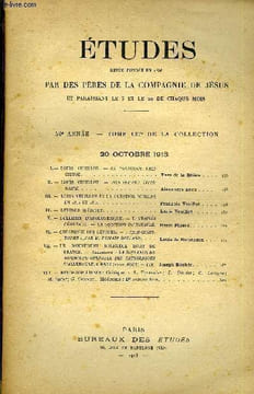 Etudes tome 137 n° 20 - Louis Veuillot, sa politique religieuse par Yves de la Brière, Louis Veuillot, son oeuvre littéraire par Alexandre Brou, Louis ...