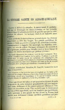 Etudes tome 180 n° 16 - La guerre sainte en Alsace Lorraine par Joseph Zimmermann, La crise de la foi chez les jeunes par Léonce de Grandmaison, Le ...