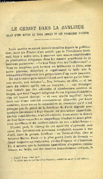 Etudes tome 196 n° 13 - Le Christ dans la banlieue, bilan d'une oeuvre de trois années et son programme d'avenir par Pierre Lhande, Saint Philippe ...