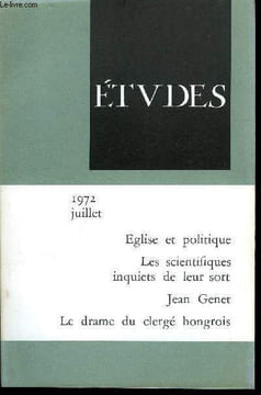 Etudes tome 337 n° 7 - Eglises et Etat dans la France d'aujourd'hui par Jean Marie Mayeur, Motivations des chrétiens en matière politique par Henri ...