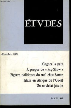 Etudes tome 359 n° 12 - Gagner la paix dans un monde de violence par Paul Valadier, Armements modernes et responsabilités éthiques par Gérard Defois, ...