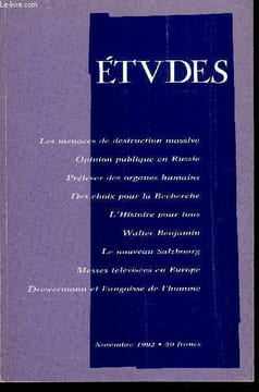 Etudes tome 377 n° 11 - Dissémination, prolifération des armes de destruction massive par Jean Paul Hébert, Russie, la voie étroite vers la démocratie ...