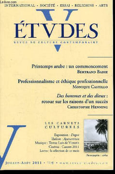 Etudes tome 415 n° 7 - Du bon usage du fou sur l'échiquier politique par Jacques Arènes, Printemps arabe : un commencement par Bertrand Badie, Récit ...