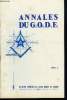 Annales du G.O.D.F. supplément a Humanisme - Les activités du grand maitre, Communiqué, Tribunes et colloques, La vie de l'obédience, L'avenir de ...