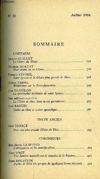 Christus n° 11 - La Gloire du Sinaï par Jacques Guillet, Nous avons vu sa Gloire par Donatien Mollat, Saint Ignace et la Gloire plus grande de Dieu ...