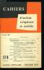 Cahiers d'action religieuse et sociale n&deg; 278 - L'&eacute;glise de l'esprit, Une conf&eacute;rence de S. Em. le cardinal Lercaro : tol&eacute;rance et intol&eacute;rance ...