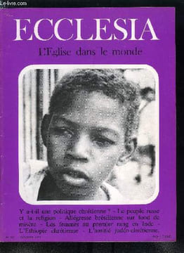 Ecclesia, lectures chrétiennes n° 263 - Si grande peine en mon royaume par l'abbé Ernest Levecq, Y a-t-il une politique chrétienne ? par Laurent ...