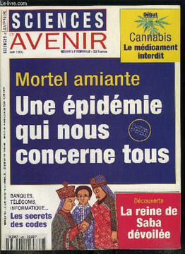 Sciences et avenir n° 580 - Les plus anciens outils du monde, Ebola : le virus mortel, Le chant nuptial du cybercriquet, Mortel amiante, Une fibre ...