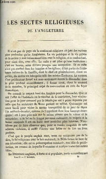 Revue nationale et étrangère, politique, scientifique et littéraire - tome II - livraison n° 8 - Les sectes religieuses de l'Angleterre par Théodore ...