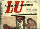 Lu dans la presse universelle n° 127 - Déclaration ministérielle de grand style, déclaration de M. Albert Sarrault, Grandeur et servitude socialistes ...