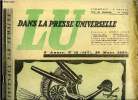 Lu dans la presse universelle n&deg; 147 - Une ann&eacute;e du IIIe Reich, la doctrine national socialiste en 63 articles d'apr&egrave;s la bible hitl&eacute;rienne, Le ...