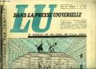 Lu dans la presse universelle n&deg; 159 - Le t&ecirc;te a t&ecirc;te de Venise, Goebels parle a Varsovie, Enfants devant l'usine par Jean Richard Bloch, Des ...