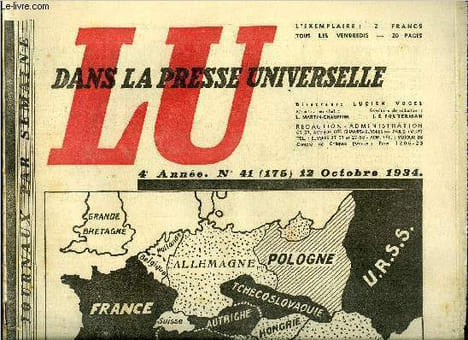 Lu dans la presse universelle n° 175 - Le drame du 9 octobre, Louis Barthou, l'homme politique, Adriatique, attention ! par Louis Roubaud, Chez le roi ...