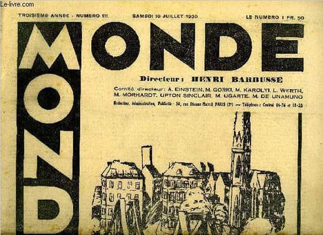 Monde n° 111 - La révolution de 1830 en belgique, naissance d'un royaume par M. Bologne, Elévation par Henri Barbusse, Bilan du théatre, Un peintre ...