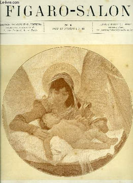 Figaro-salon n° 1 - L'ange et l'enfant par G. Ferrier, Le salon par Albert Wolff, Biblis par Bougereau, Le chant de l'alouette par J. Breton, ...