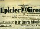 L'épicier Girondin n° 76 - Le redressement d'une erreur par E.M., Le 28e congrès national de l'épicerie, Versailles, 5 et 6 juin 1931, la physionomie ...