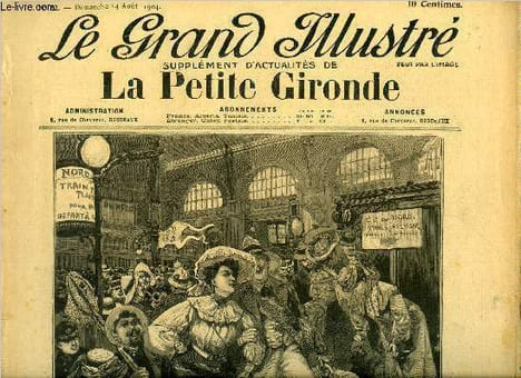 Le grand illustré n° 22 - Départ d'un train de plaisir dans une grande gare de Paris, La pêche au bord de la mer par Ferdinand Faideau, Un bizarre ...