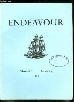 Endeavour volume XV n° 59 - L'amateurisme en science, Mésons, hypérons et antiprotons par H.S.W. Massey, La collection de portraits de la Royal ...