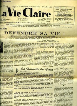 La vie claire n° 114 - Défendre sa vie, Les polichinelles par Jean Vidcoq, Action cancérigène de certaines matières colorantes, Oui, monsieur le ...