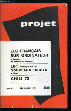 Projet n° 80 - Le prix de la paix par R. Bosc, Par la raison ou par la force, Le Chili après coup par I. de Aguirre et M. de Certeau, Les français sur ...