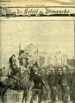 Le soleil du dimanche n° 5 - L'armée française - présentation de l'étandard aux jeunes soldats d'un régiment de dragons, dessin de M. Morel, gravé par ...