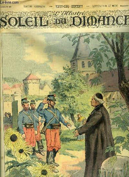 L'illustré, soleil du dimanche n° 39 - Les grandes manoeuvres, le billet de logement au presbytère - aquarelle de M. Ch. Morel, On mène une ...