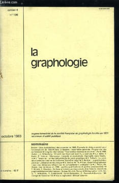 La graphologie n° 196 - Vincent van Gogh est mort il y a cent ans par J.J. Wittenberg, Dépression masquée et équivalents dépressifs dans l'écriture ...