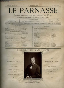 Le parnasse - organe des concours littéraires de Paris - 5e année n° 43 - Saint Signy, biographie, Blanche Pierson par Arsène Houssaye, Heureuse ...