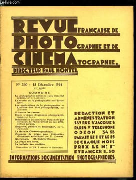 Revue française de photographie et de cinématographie n° 360 - La photographie aérienne sans matériel spécial par G. Landrieux, Le musée de la ...