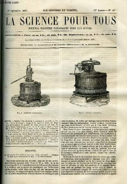 La science pour tous n° 42 - Les déviations du fil a plomb et la pression stellaire universelle, Utilisation des feuilles pour l'alimentation du ...
