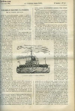 La science pour tous n° 48 - Nouveaux navires cuirassés de la marine anglaise par J. Girard, Encore un mot sur les usages de la dynamite par P. Guyot, ...