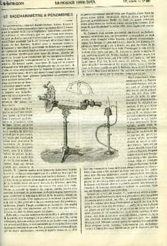 La science pour tous n° 22 - Le saccharimètre a pénombre par H. Mène, Chimie industrielle, application de la dynamite au cassage des glaces, Note sur ...
