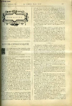 La science pour tous n° 38 - Les accidents de chemins de fer en France, Le block system, Les télégraphes sous marins et militaires, Les puits ...