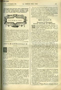 La science pour tous n° 52 - Exposition de l'électricité, L'avenir mécanique de l'électricité, Le rhume et la tisane des quatre fleurs, Fabrication du ...