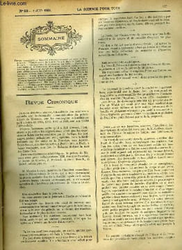 La science pour tous n° 23 - Tremblements de terre a Paris et dans le Nord de la France, L'explorateur La Salle, L'histoire de l'habitation humaine ...