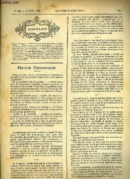 La science pour tous n° 24 - Comptes rendus, Les bisons d'Amérique, La sténographie, L'intelligence des plantes, Les orchidées, Mariages, natatilités, ...
